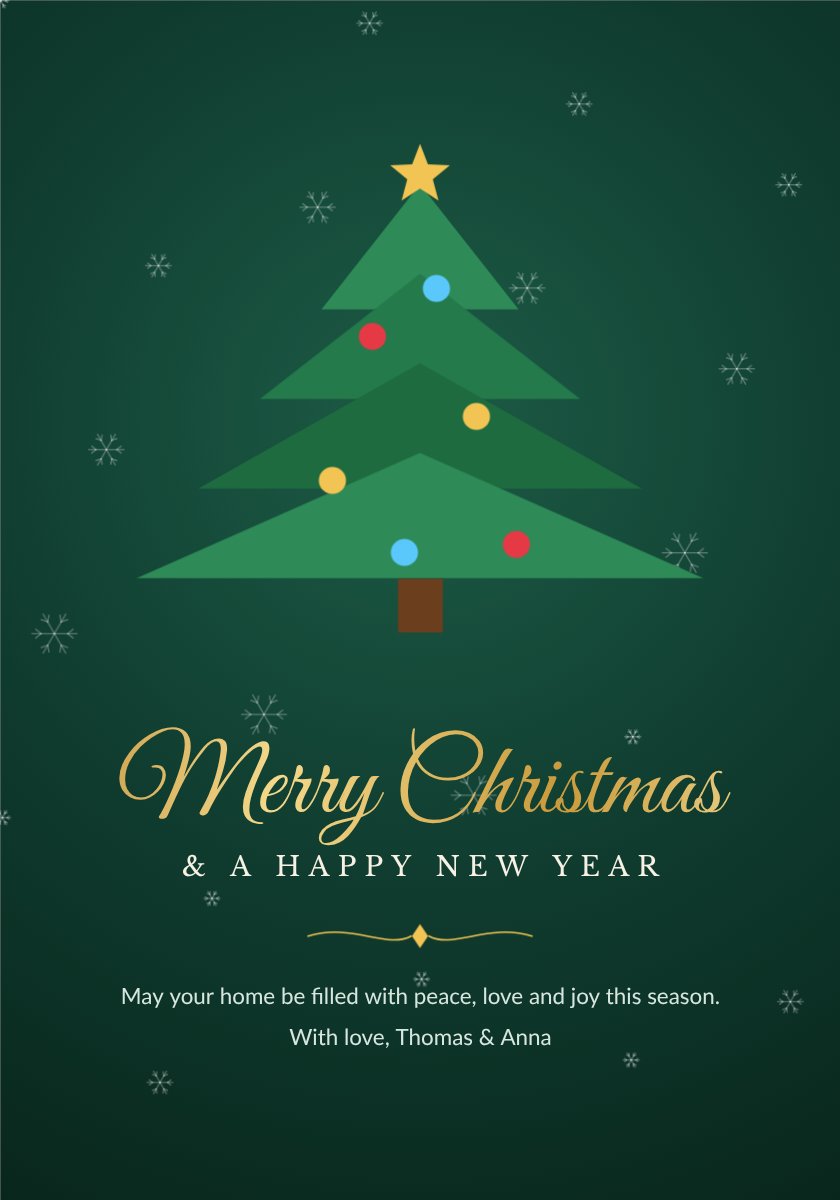 Merry Christmas Card — editable festivals template