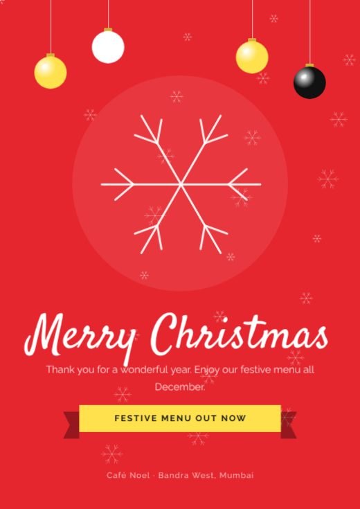 Merry Christmas Red Poster template