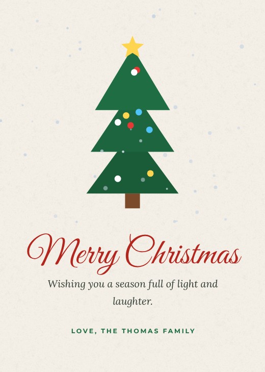 Merry Christmas Tree Card — free Christmas design template