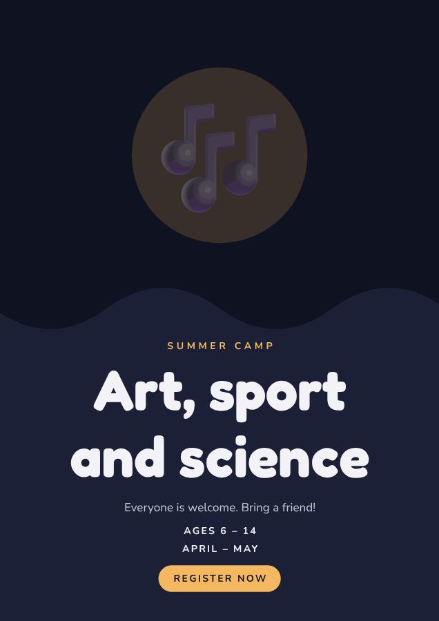 Midnight Art, sport and science Poster — editable marketing template