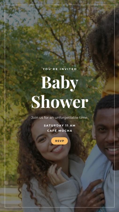 Midnight Baby Shower Story — editable events template