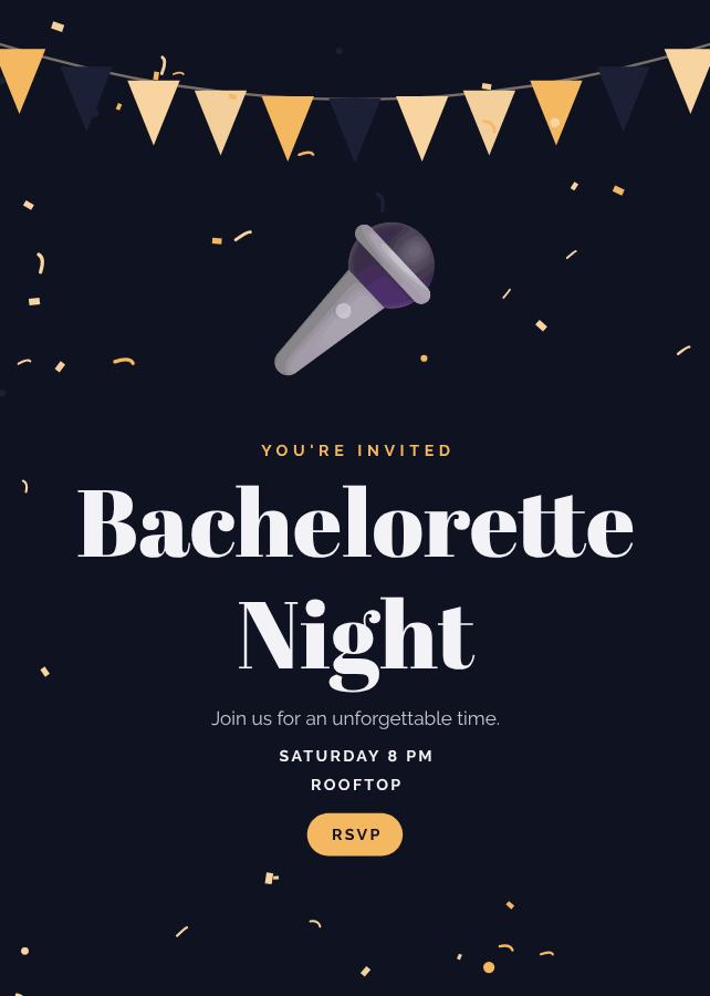 Midnight Bachelorette Night Card — editable events template