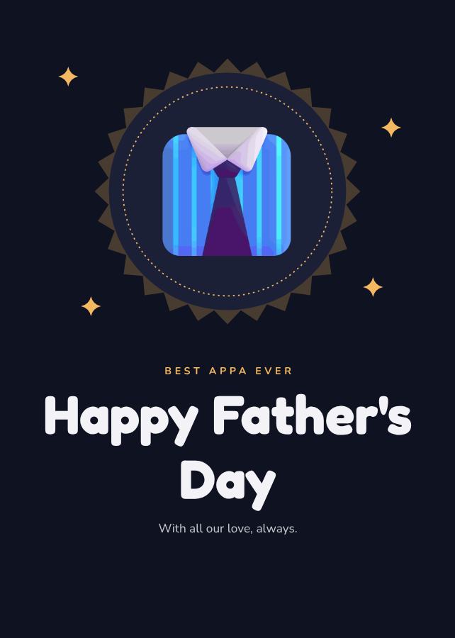 Midnight Best Appa ever Happy Father's Day Note — editable love & family template