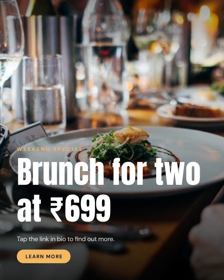 Midnight Brunch for two at ₹699 Announcement Post — editable social media template
