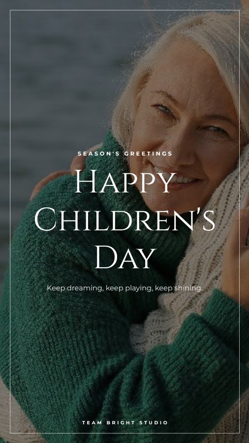 Midnight Children's Day Wishes Story — editable festivals template