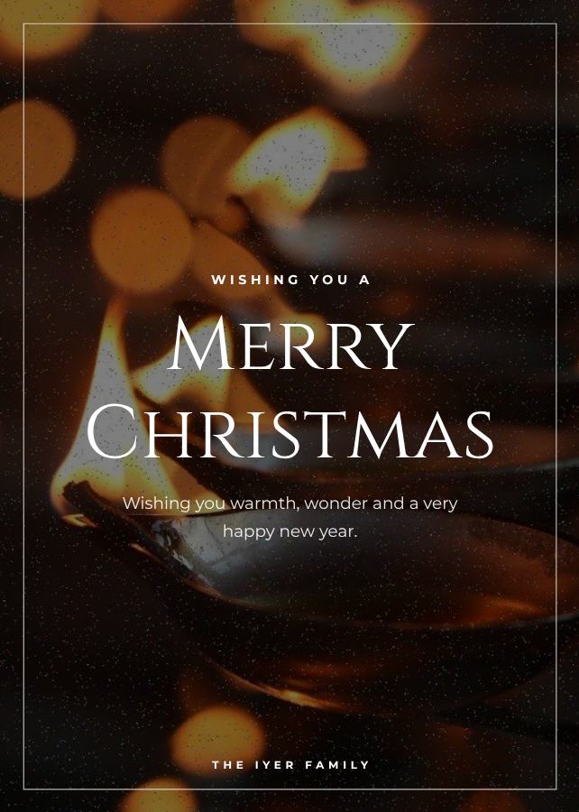 Midnight Christmas Greeting Card — editable festivals template