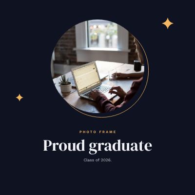 Midnight Circle Frame Proud graduate template