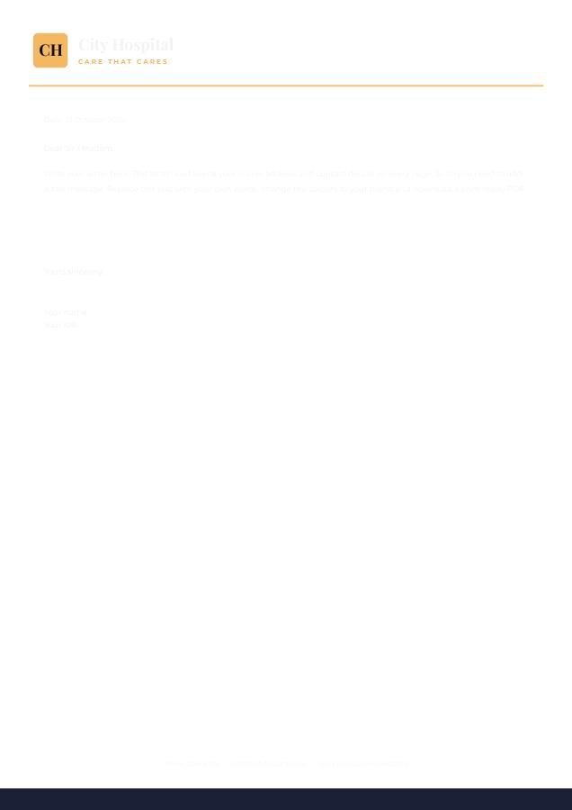 Midnight City Hospital Minimal Letterhead — editable business template