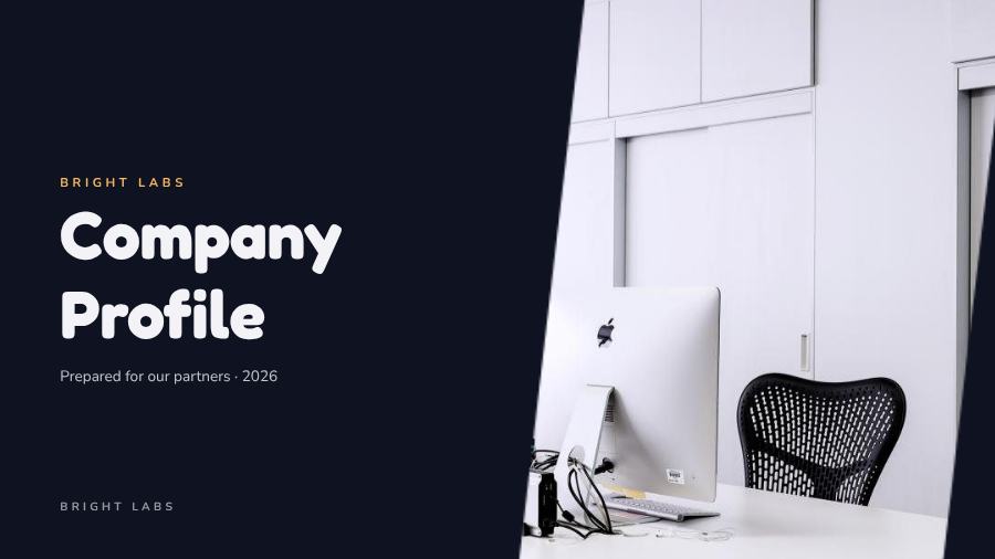 Midnight Company Profile Presentation Bright — editable business template