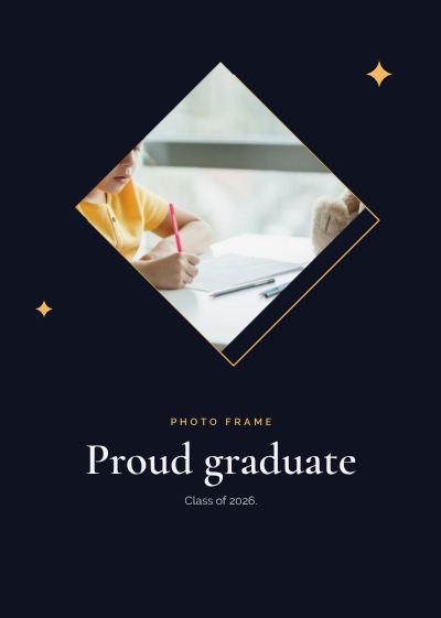 Midnight Diamond Frame Proud graduate template