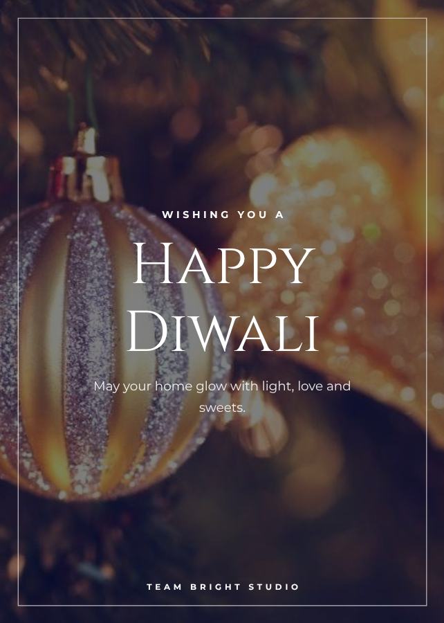 Midnight Diwali Greeting Card — editable festivals template