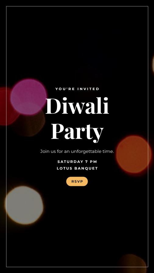 Midnight Diwali Party Story — editable events template
