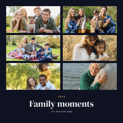 Midnight Family moments 6 Photo Collage template