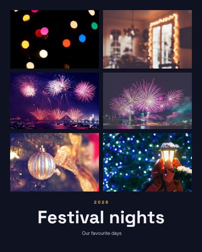 Midnight Festival nights 6 Photo Collage template