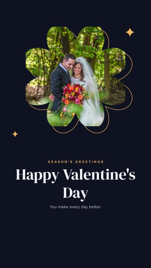 Midnight Frame Valentine's Day Wishes Story — editable festivals template