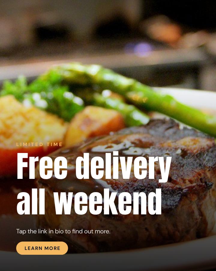 Midnight Free delivery all weekend Announcement Post — editable social media template