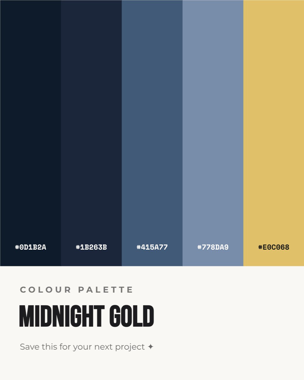 Midnight Gold Colour Palette Post — editable social media template