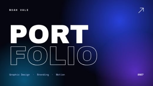 Midnight Gradient Design Portfolio Deck template