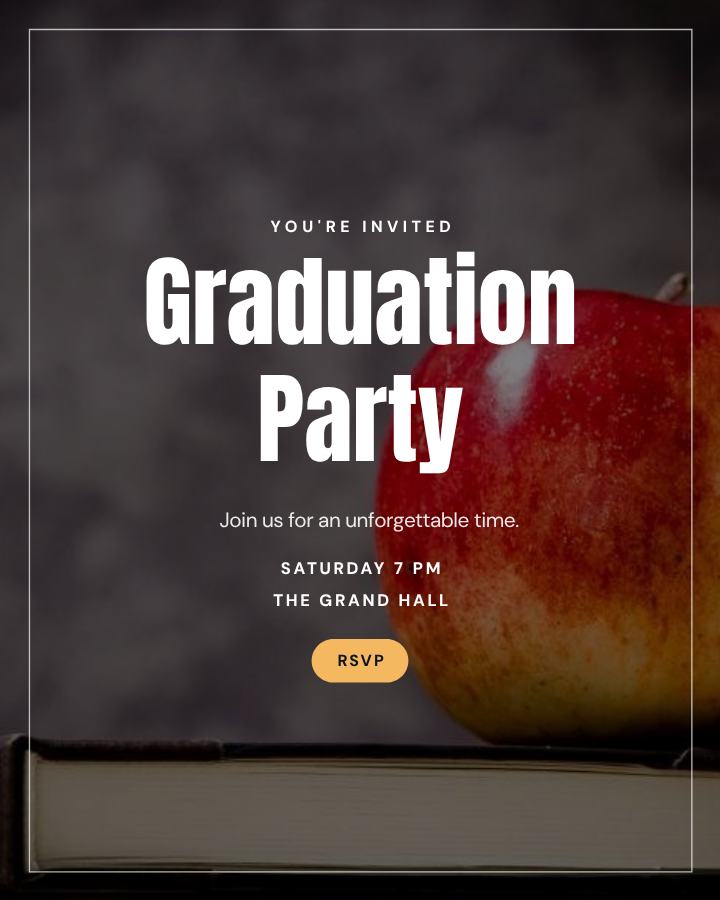 Midnight Graduation Party Post — editable events template