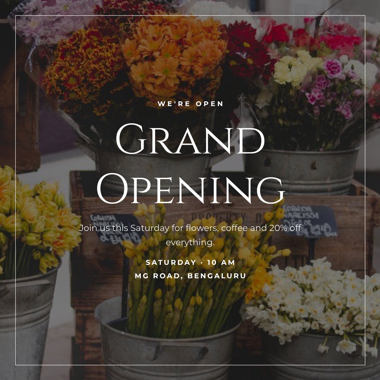 Midnight Grand Opening Post — editable social media template