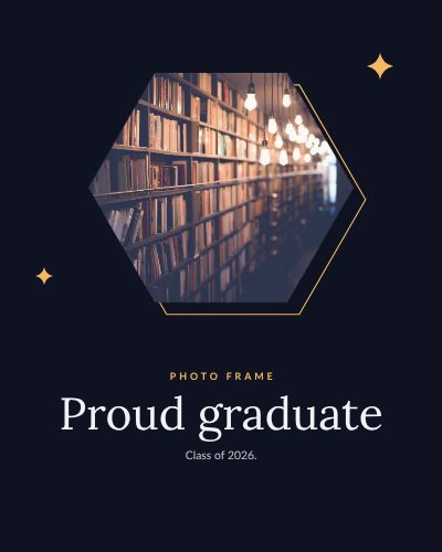 Midnight Hexagon Frame Proud graduate template