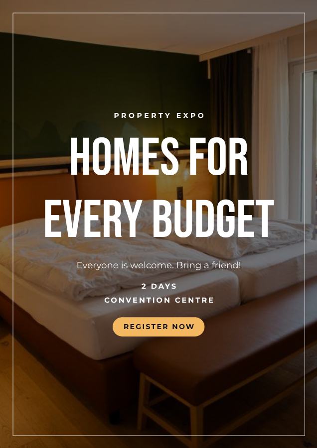 Midnight Homes for every budget Poster — editable marketing template