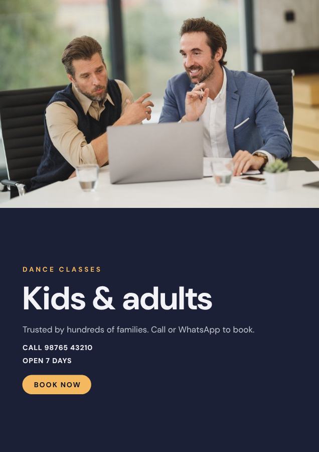 Midnight Kids & adults Dance classes Flyer Simple — editable business template