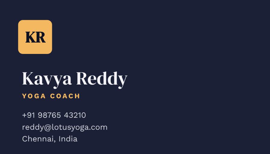 Midnight Lotus Yoga Dark Business Card — editable business template