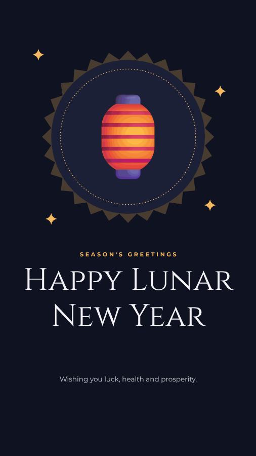Midnight Lunar New Year Wishes Story — editable festivals template