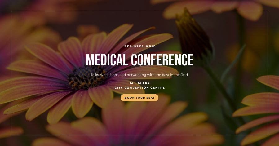 Midnight Medical Conference Banner — editable events template