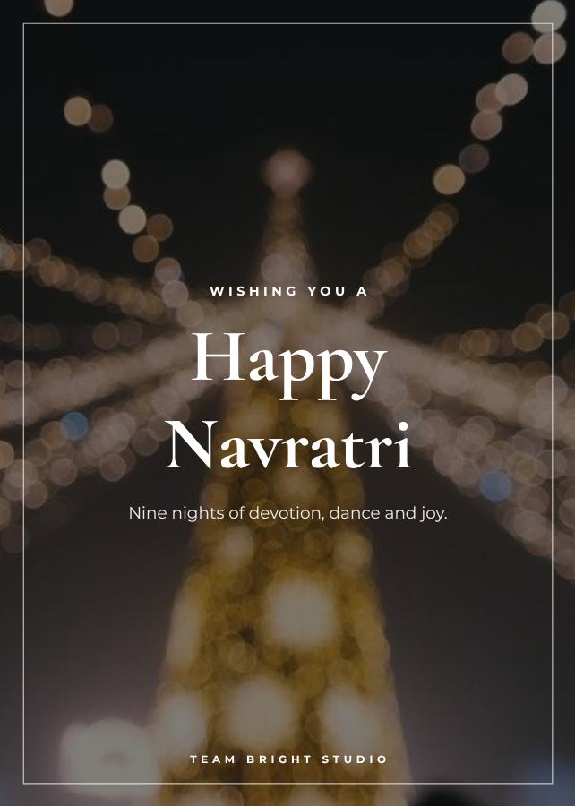 Midnight Navratri Greeting Card — editable festivals template