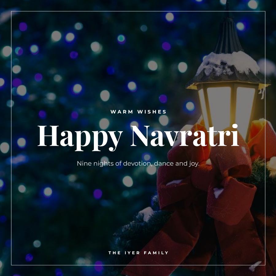 Midnight Navratri Greeting Post — editable festivals template
