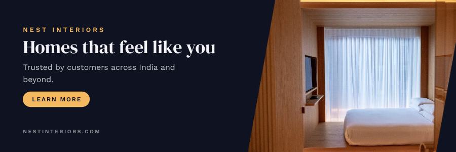 Midnight Nest Interiors Website Banner — editable marketing template