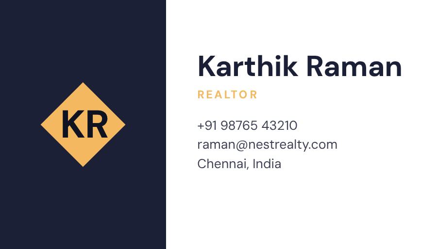 Midnight Nest Realty Split Business Card — editable business template