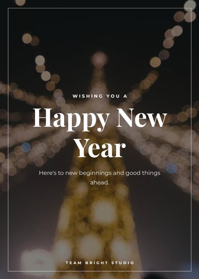 Midnight New Year Greeting Card — editable festivals template