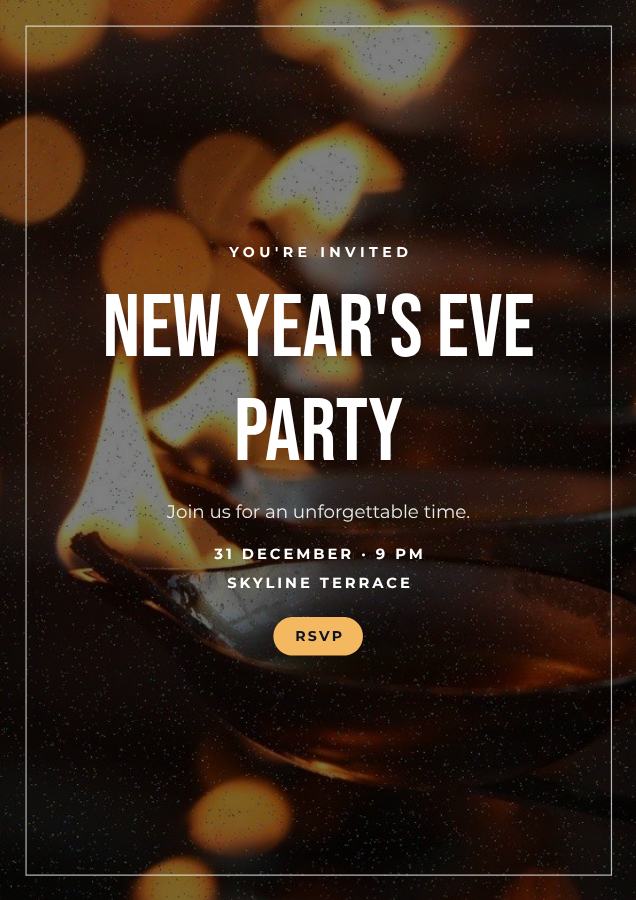 Midnight New Year's Eve Party Poster — editable events template