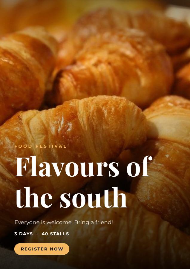 Midnight Photo Flavours of the south Poster — editable marketing template