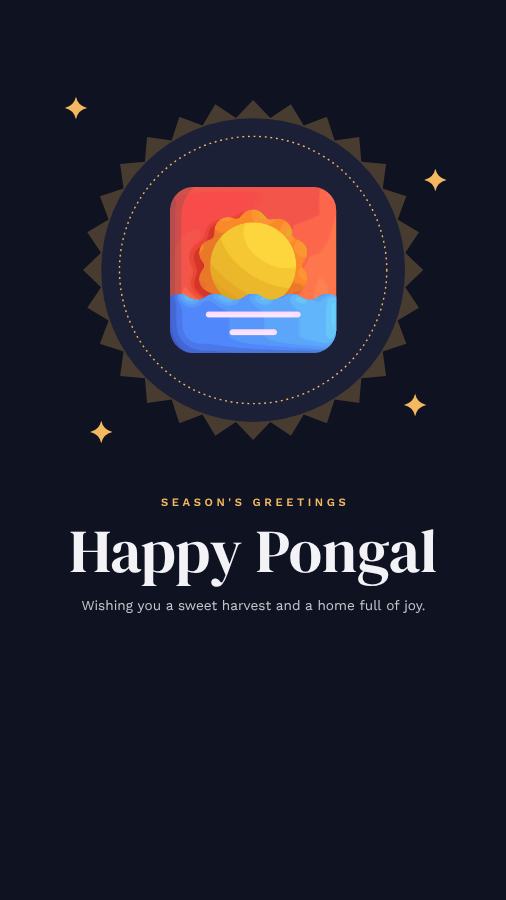 Midnight Pongal Wishes Story — editable festivals template