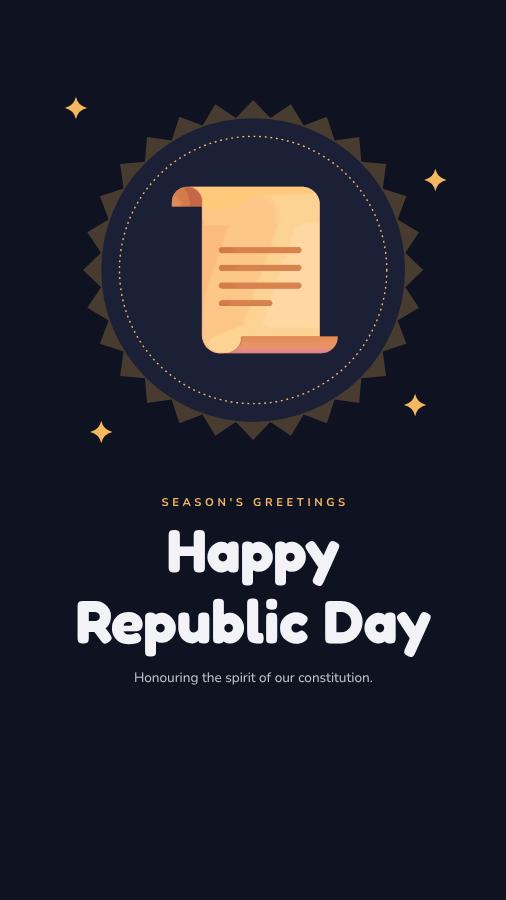 Midnight Republic Day Wishes Story — editable festivals template