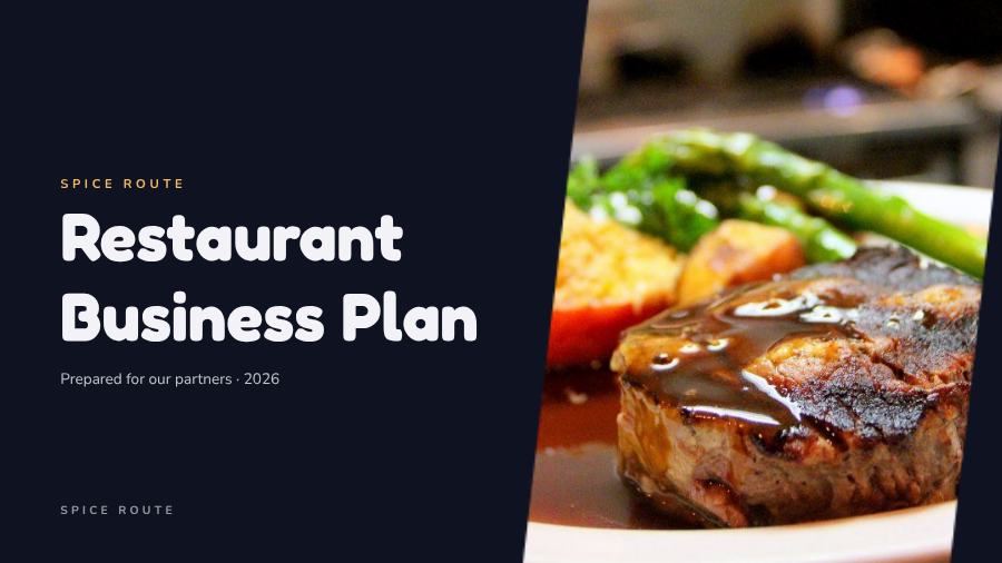 Midnight Restaurant Business Plan Presentation Bright — editable business template