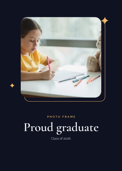Midnight Rounded Frame Proud graduate template