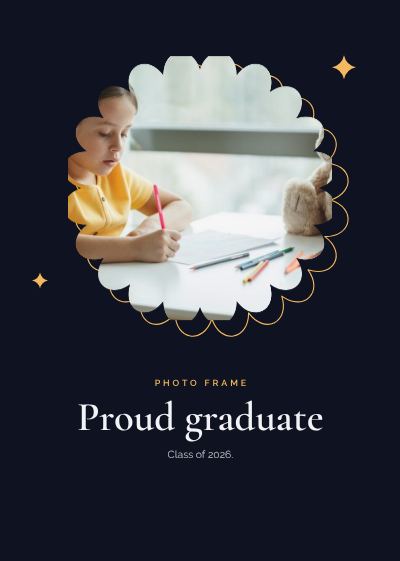 Midnight Scallop Frame Proud graduate template