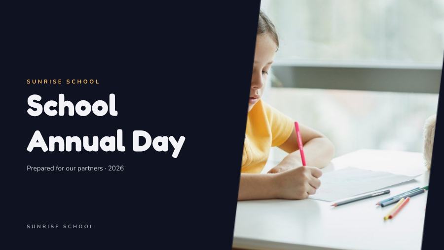 Midnight School Annual Day Presentation Bright — editable business template