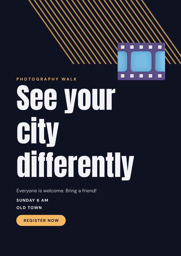 Midnight See your city differently Poster — editable marketing template