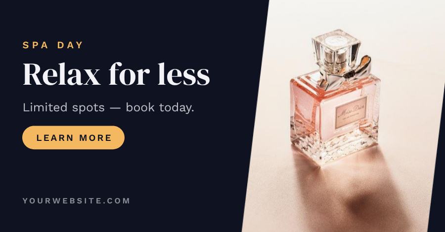 Midnight Spa Day Facebook Post — editable social media template