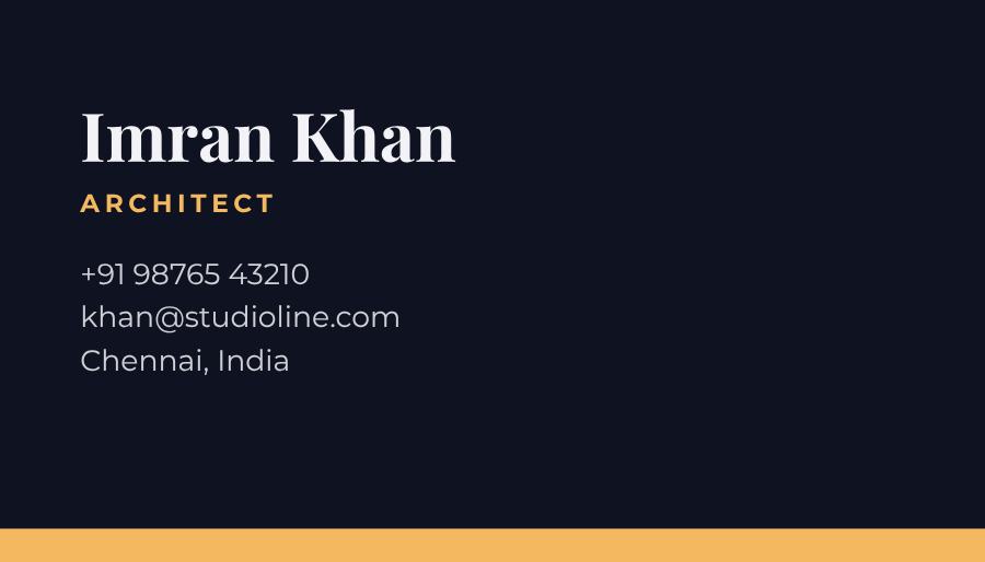 Midnight Studio Line Minimal Business Card — editable business template