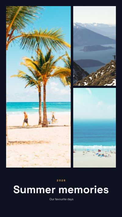 Midnight Summer memories 3 Photo Collage template