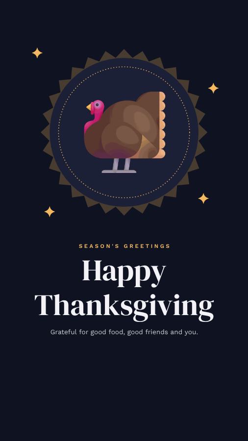 Midnight Thanksgiving Wishes Story — editable festivals template