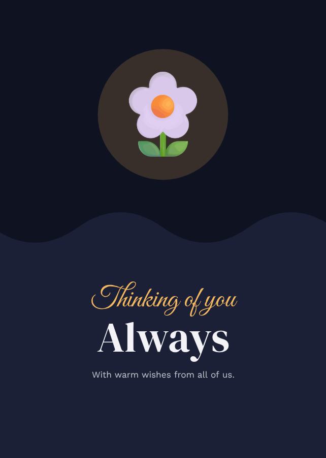 Midnight Thinking of you always Card VII — editable cards template