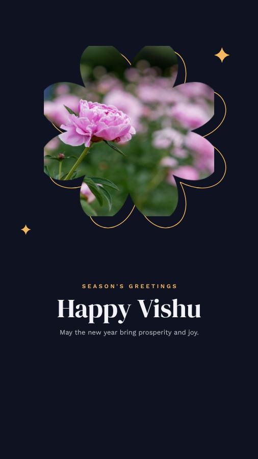 Midnight Vishu Wishes Story — editable festivals template